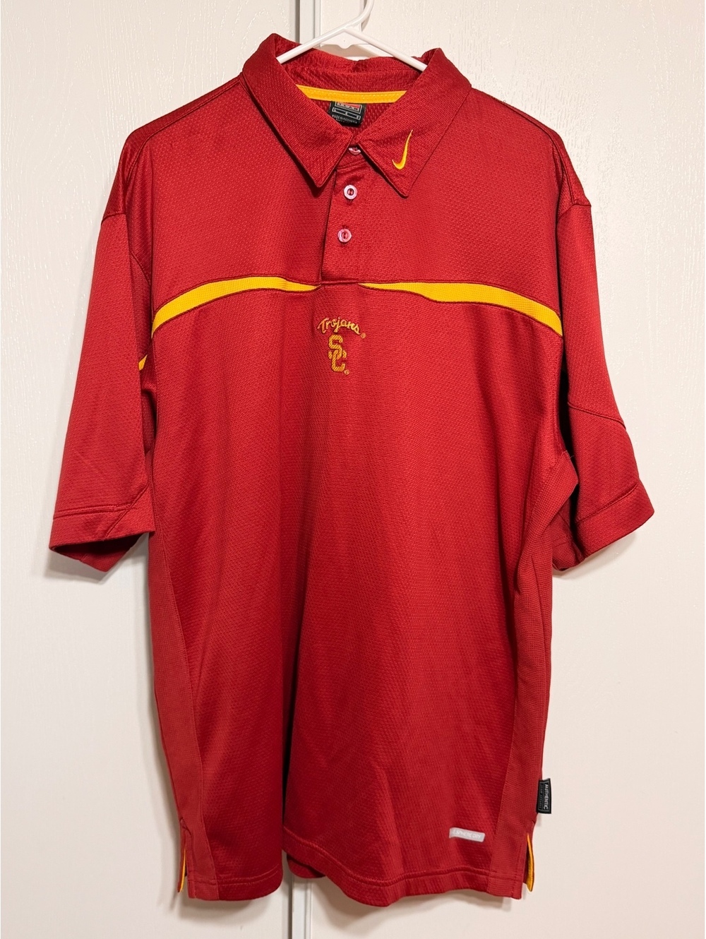 Nike USC Trojans Sphere Dry Red Polo Shirt Mens Large